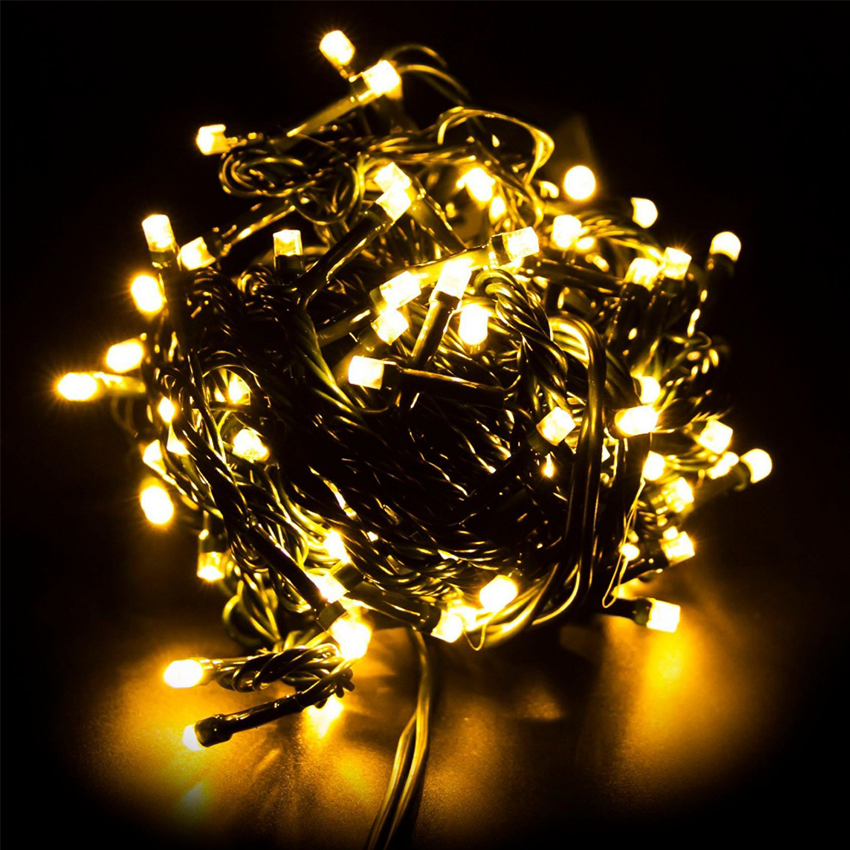 Instalatie pom, liniara, 100 LED, 9m, alb cald