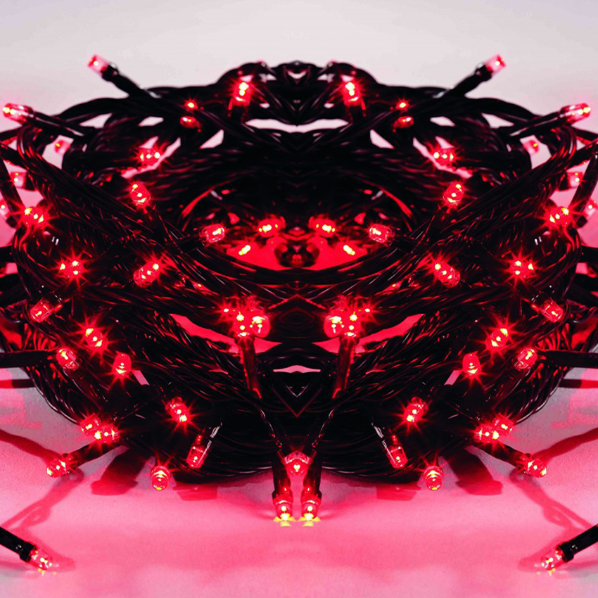 Instalatie pom, liniara, 100 LED, 9m, rosu