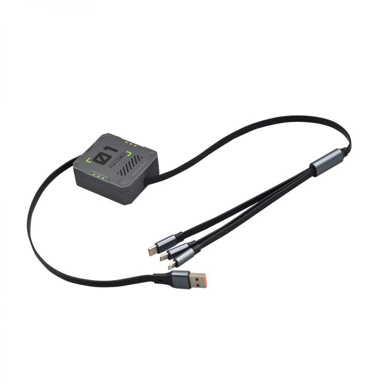 Cablu de date/incarcare USB 3 in 1, 1.2m, retractabil, QSJ100