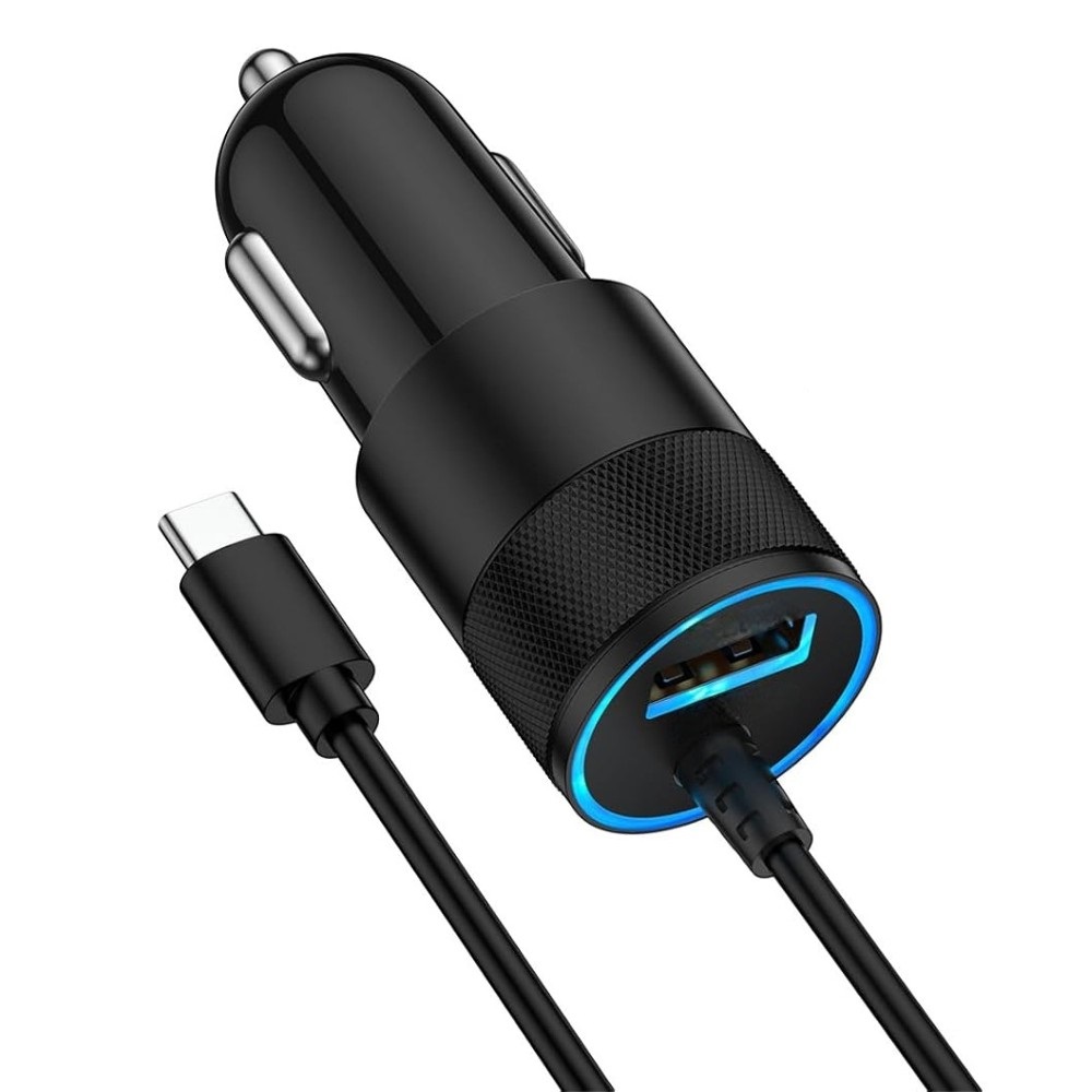 Incarcator auto RDB410 PD 18W, 1m, USB/USB C, cablu 2 x USB C