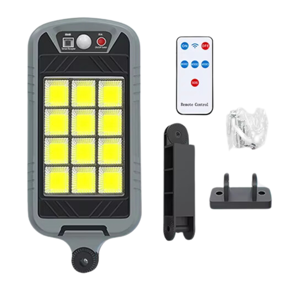 Lampa solara LED 144COB, 80W, senzor, telecomanda, 6500K, C141