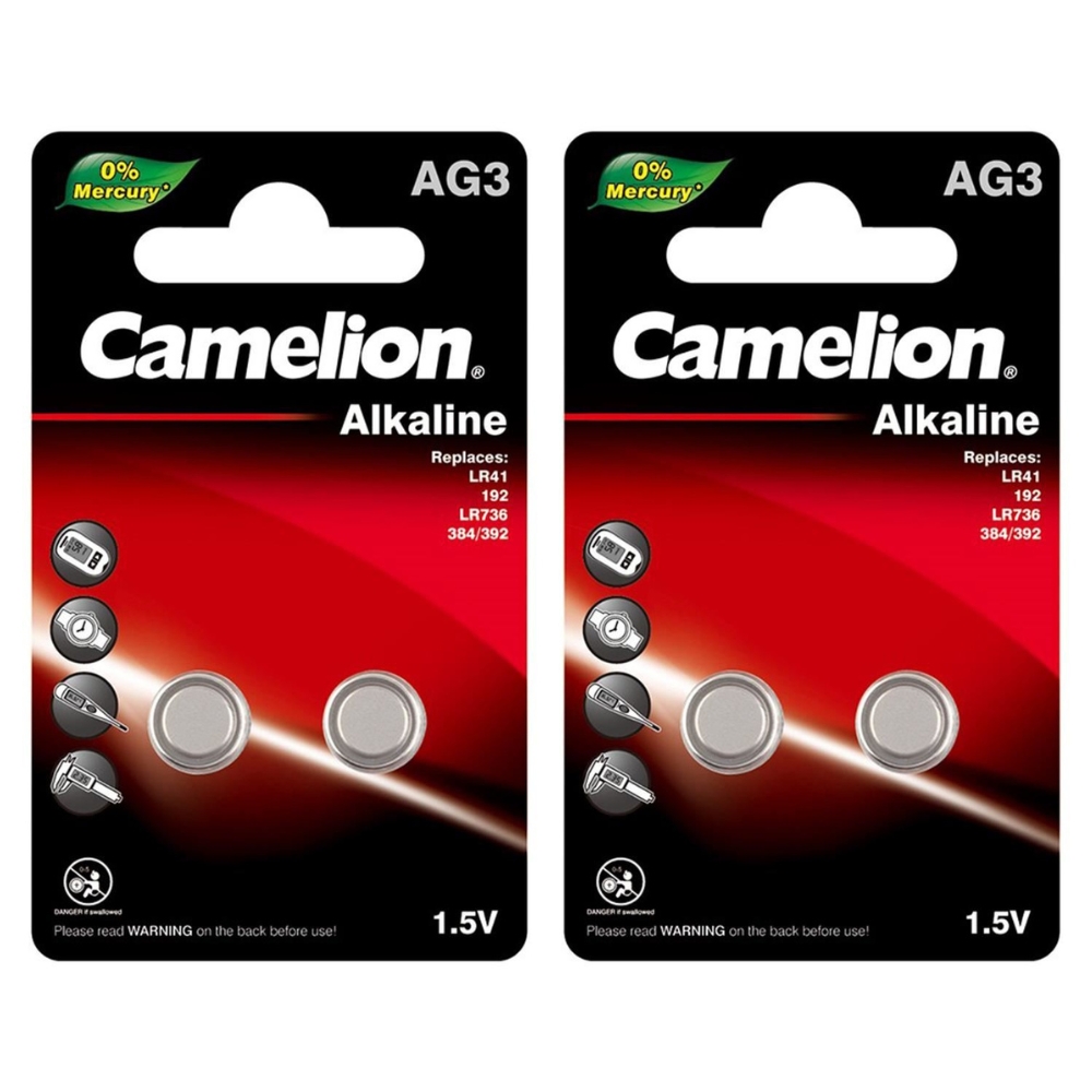 Set 4 baterii alcaline tip AG3/LR41, 41mAh, 1.5V