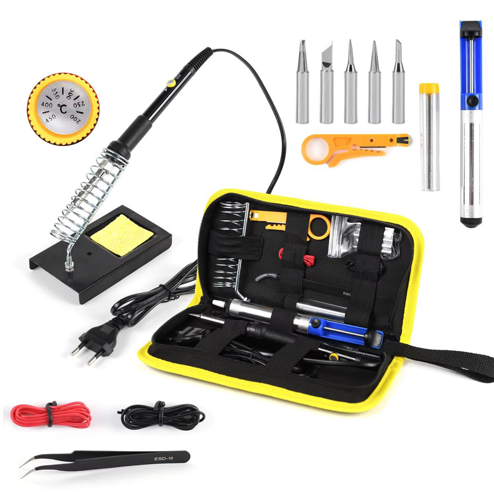 Kit aparat de lipit letcon temperatura reglabila, 60W, 15 in 1