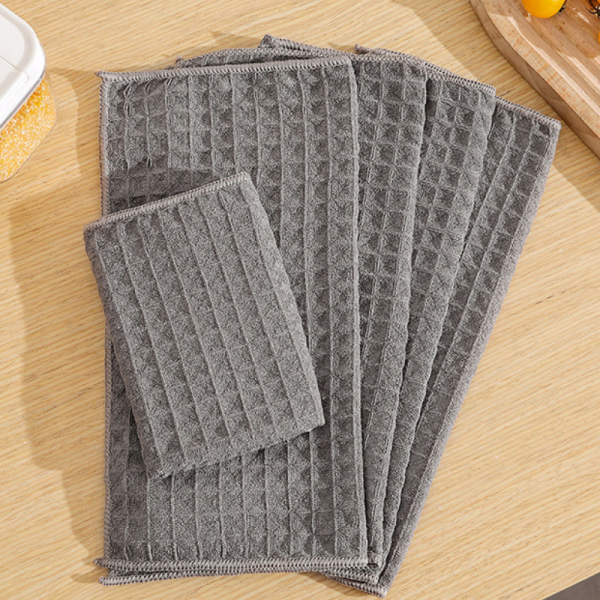 Set 5 x lavete din microfibra super fina, 30 x 30 cm, gri