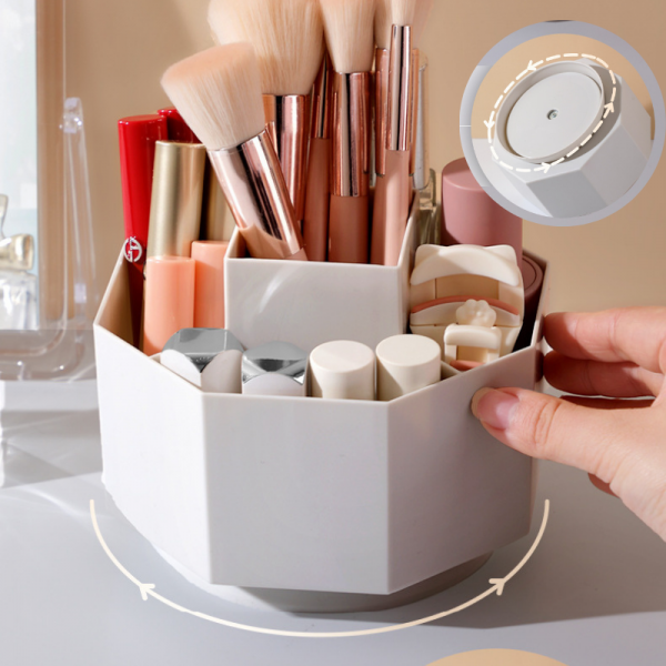 Cutie rotativa de depozitare pensule de machiaj, 3 culori