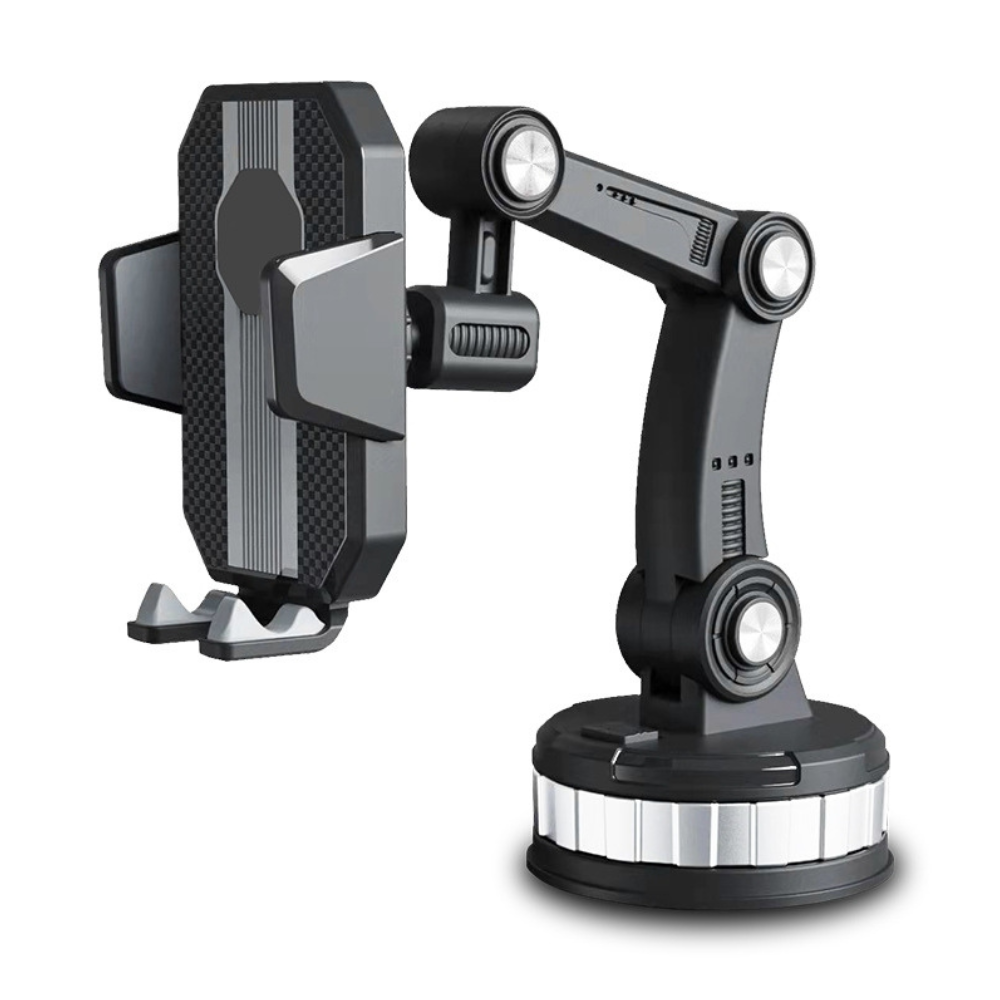 Suport auto pentru telefon, brat pivotant, extensibil, cu ventuza