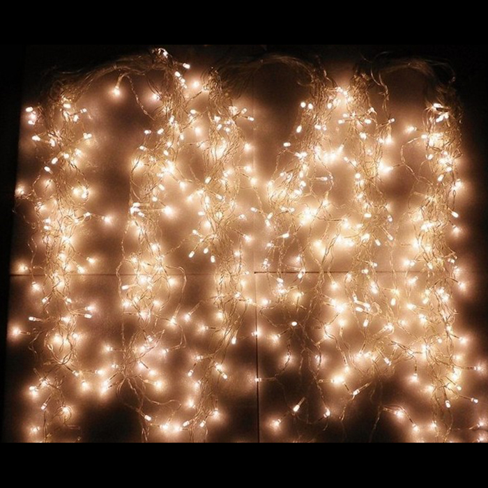 Instalatie premium tip turturi 200LED, cablu alb, 10m, alb cald