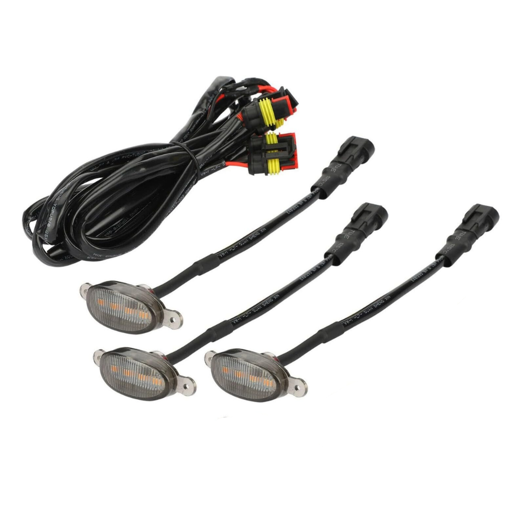 Set 3 x Lampi auto 4COB, lumini de zi, prindere in grila, 12V