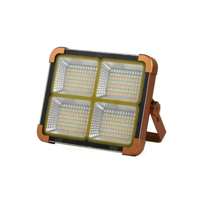 Proiector LED cu panou solar, 500W, portocaliu, USB