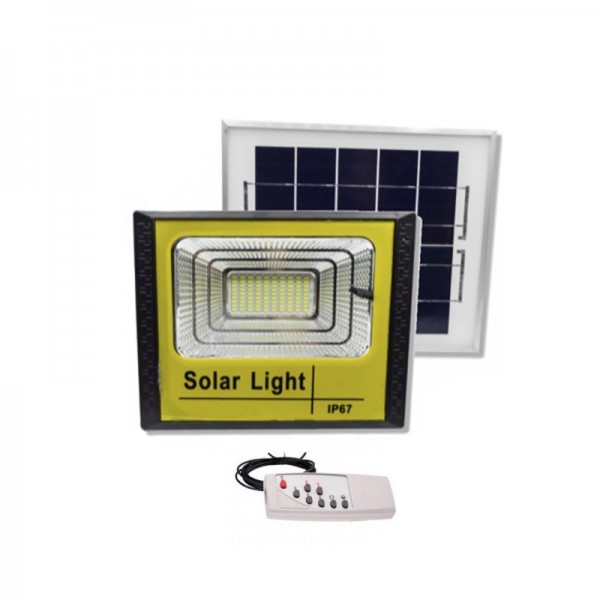 Proiector LED cu panou solar, 300W, telecomanda inclusa