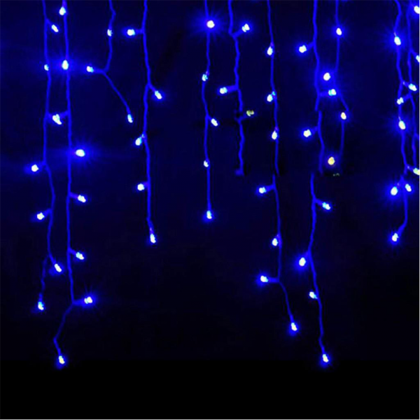 Instalatie tip turturi, 12 m, 300 leduri, Albastra