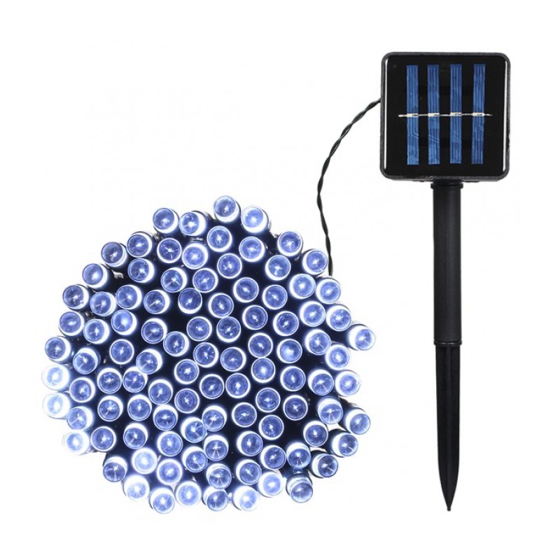 Instalatie solara, 200 Leduri, 22 metri, alb rece